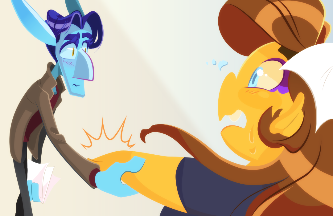 Veil takes her hand shyly