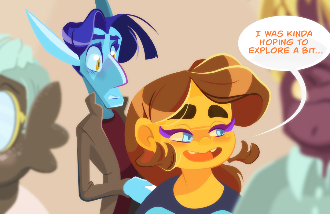 Gemini looks towards the crowd with a wistful smile. "I was kinda hoping to Explore a bit", she says. 