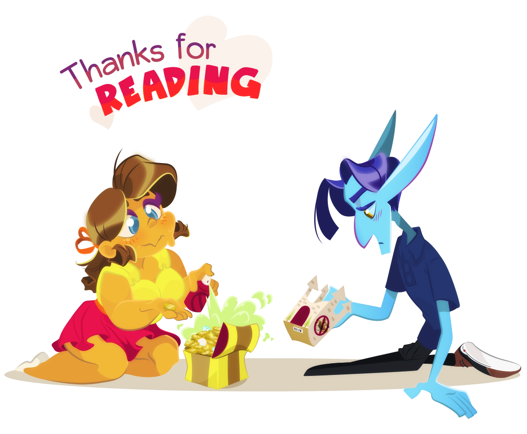 Gemini sprays a chest of gold with anti-dragon aerosols while Veil plants pest hotels in the shape of castles - hoping the threat of dragons are no more. Thanks for Reading!