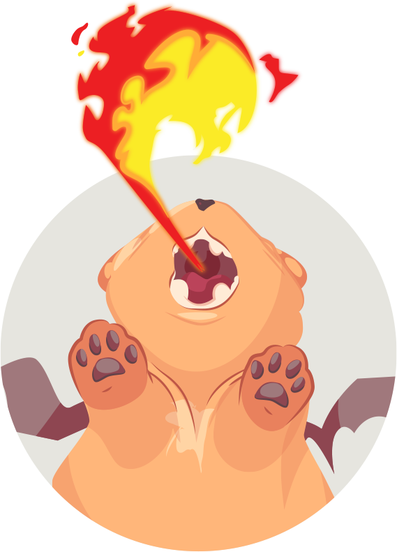 teacup manticore spews a stream of fire 