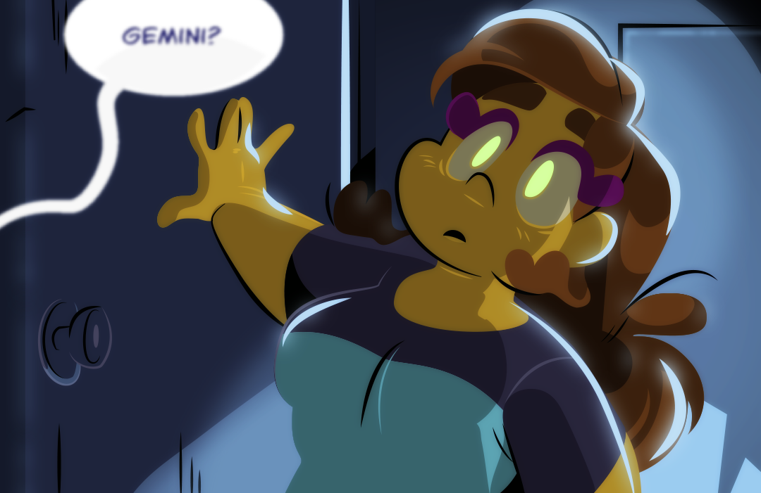 "Gemini?", Veil remembers calling out. He is met with expressionless from Gemini.