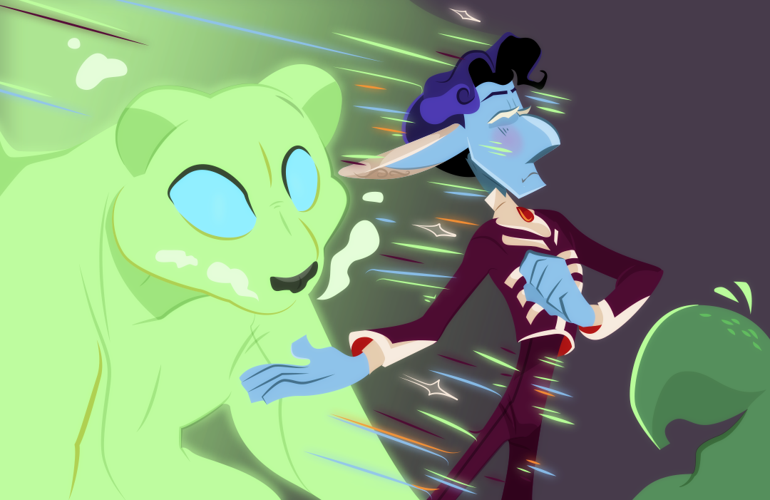 Veil still spelled and performing, his life force being sucked away.